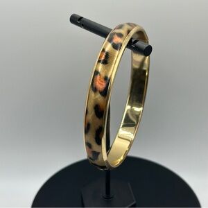 Leopard Print Gold Bangle Bracelet